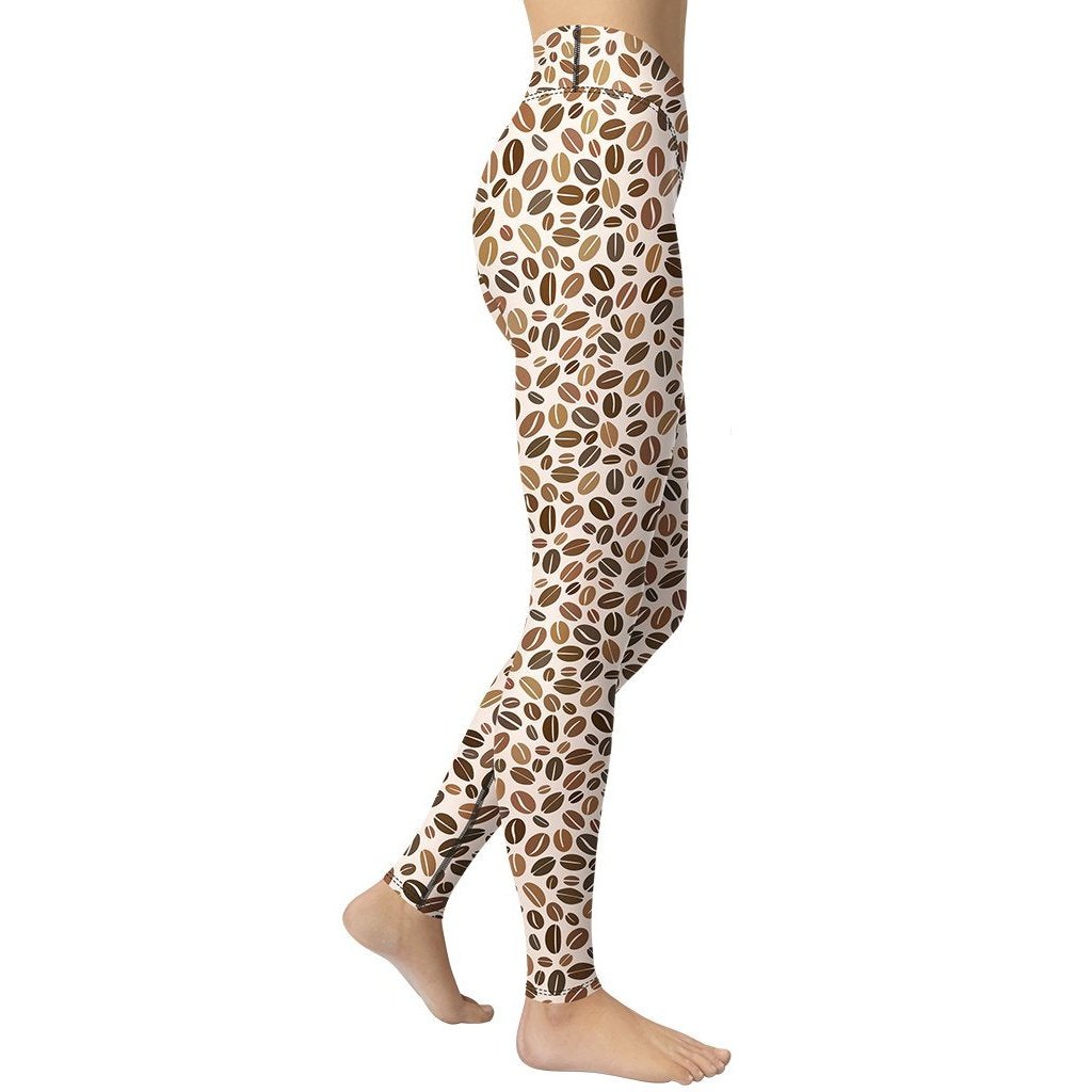 Leopard Coffee Yoga Leggings - FiercePulse - Premium Workout Leggings - Yoga Pants