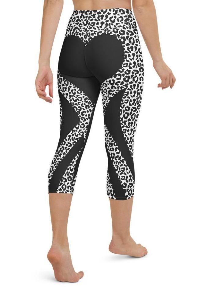 Leopard Heart Shaped Yoga Capris