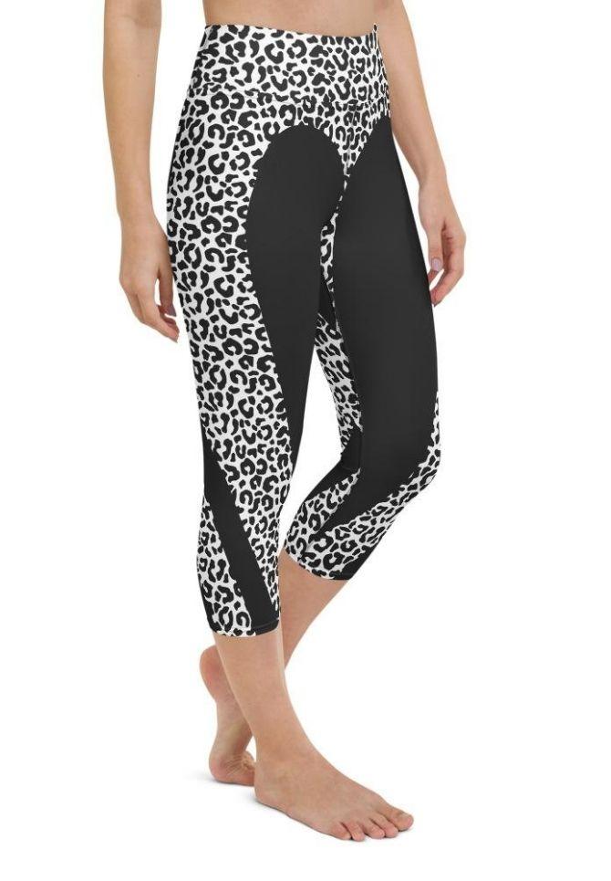Leopard Heart Shaped Yoga Capris