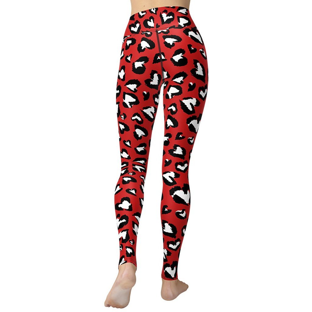 Leopard Hearts Yoga Leggings