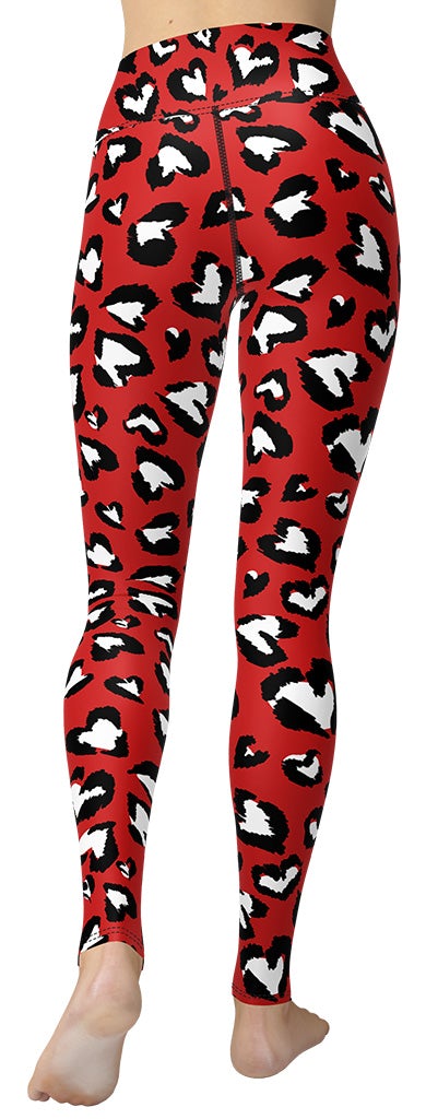 Leopard Hearts Yoga Leggings