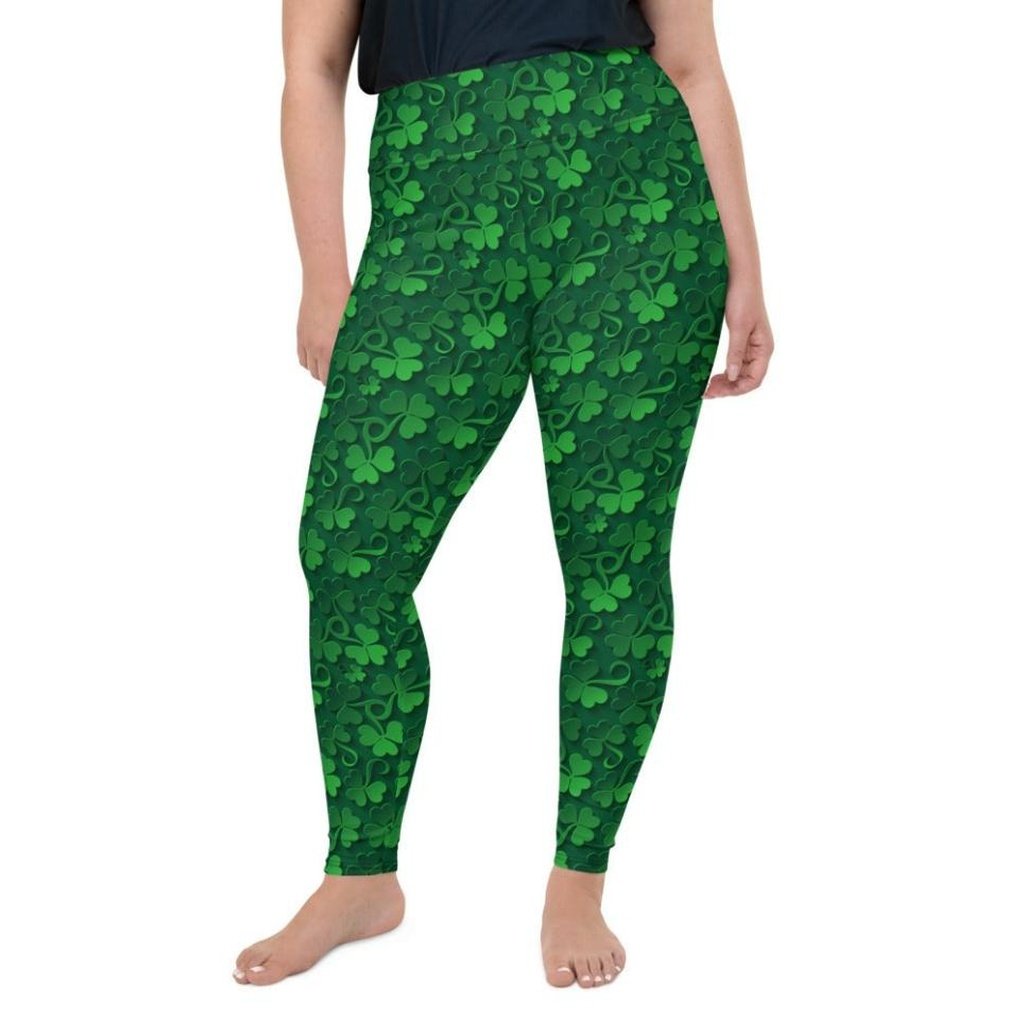Lucky Shamrock Plus Size Leggings - Main Image