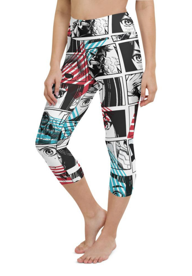 Manga Comic Book Yoga Capris