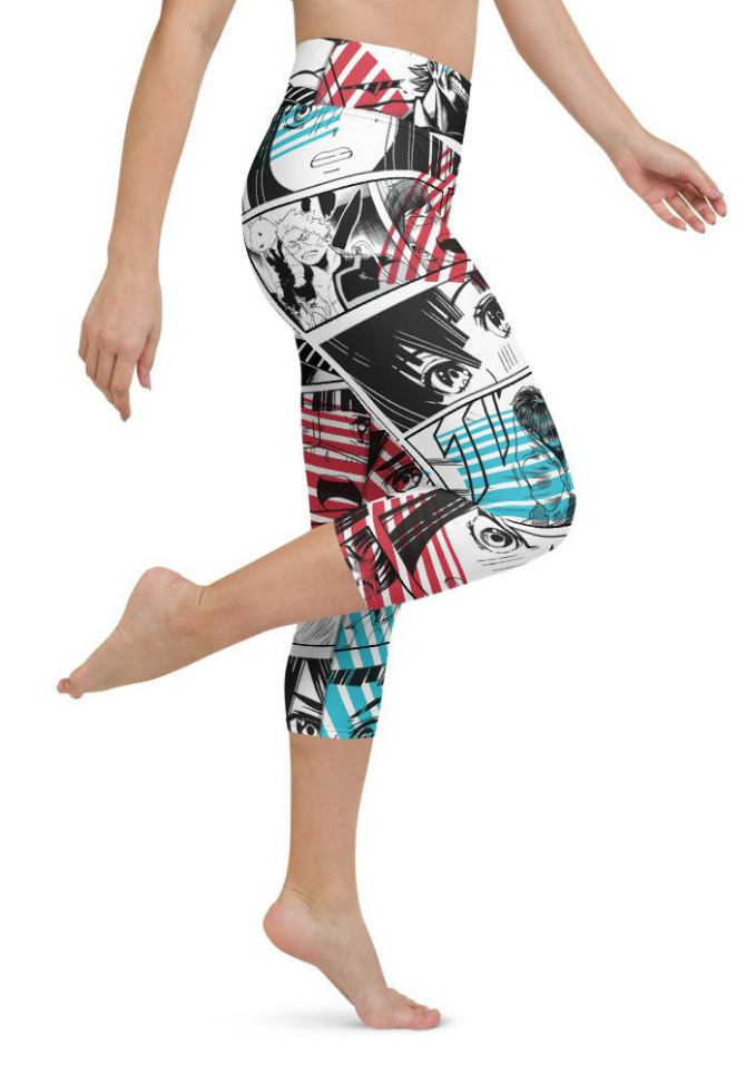Manga Comic Book Yoga Capris