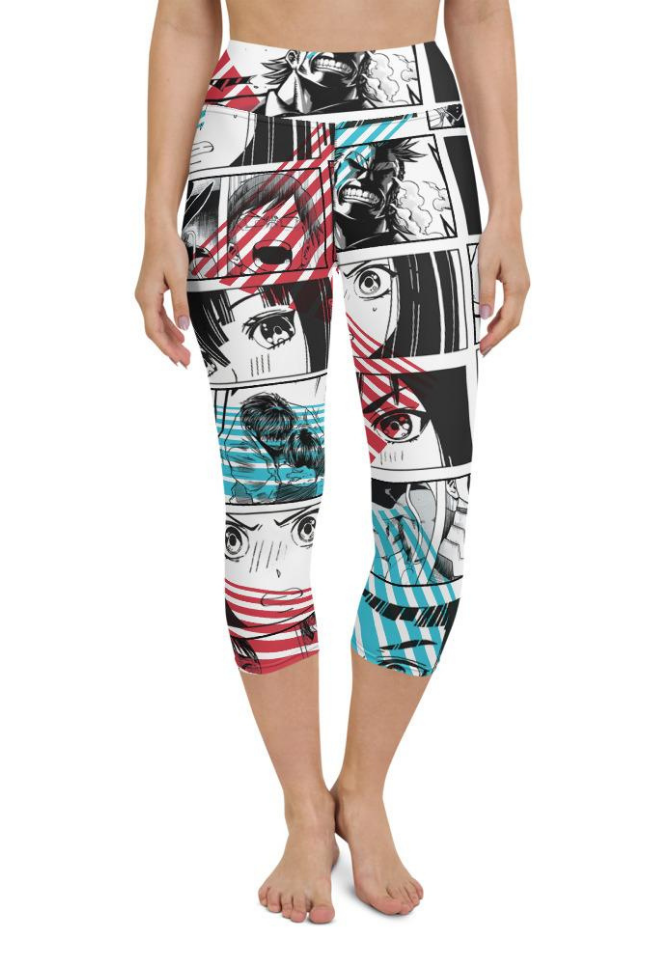 Manga Comic Book Yoga Capris