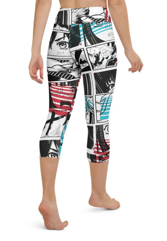 Manga Comic Book Yoga Capris