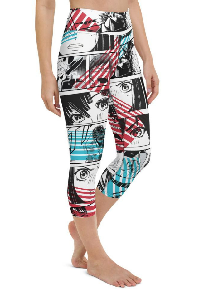 Manga Comic Book Yoga Capris