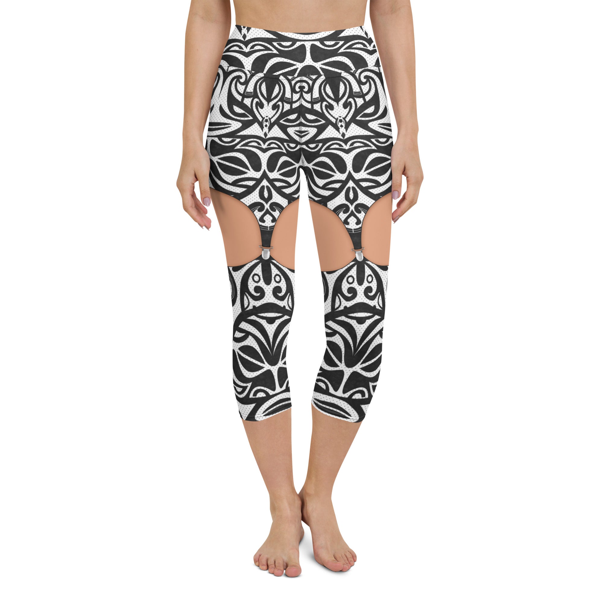 Medium Tone Cute Suspenders Yoga Capris