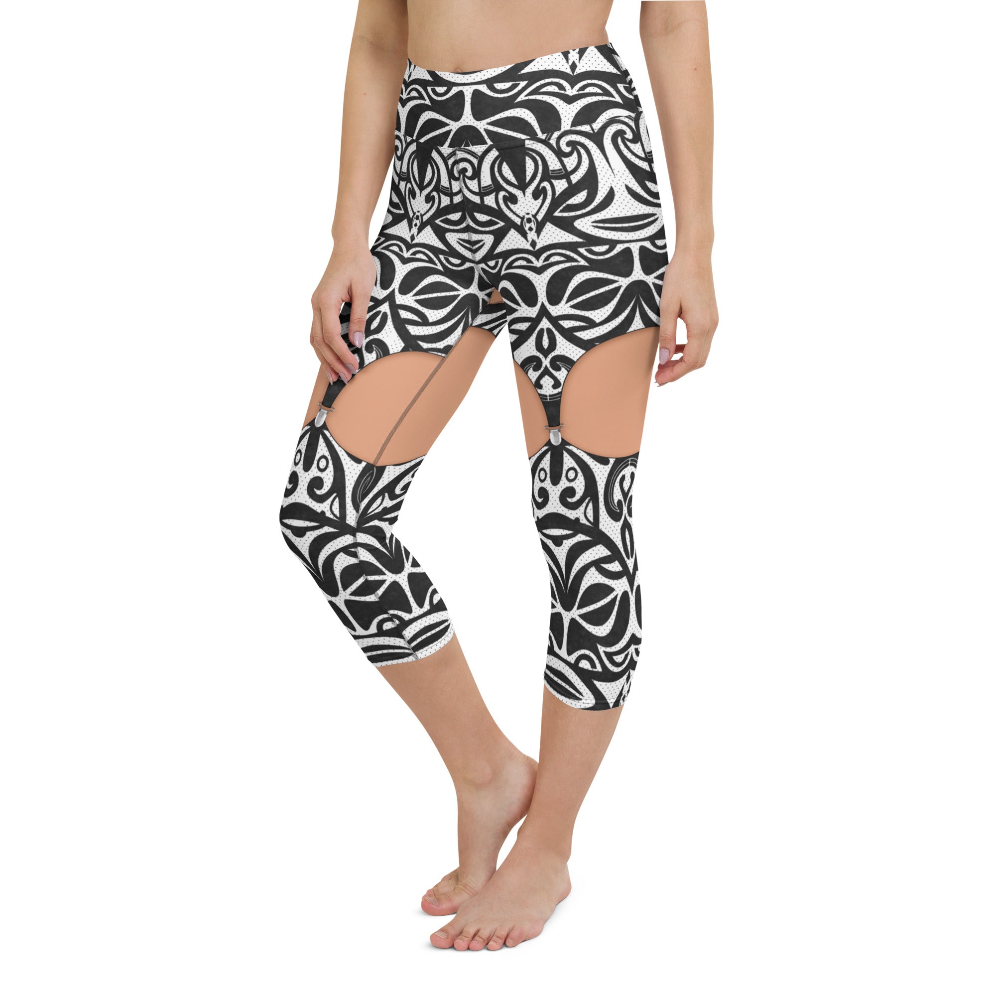 Medium Tone Cute Suspenders Yoga Capris