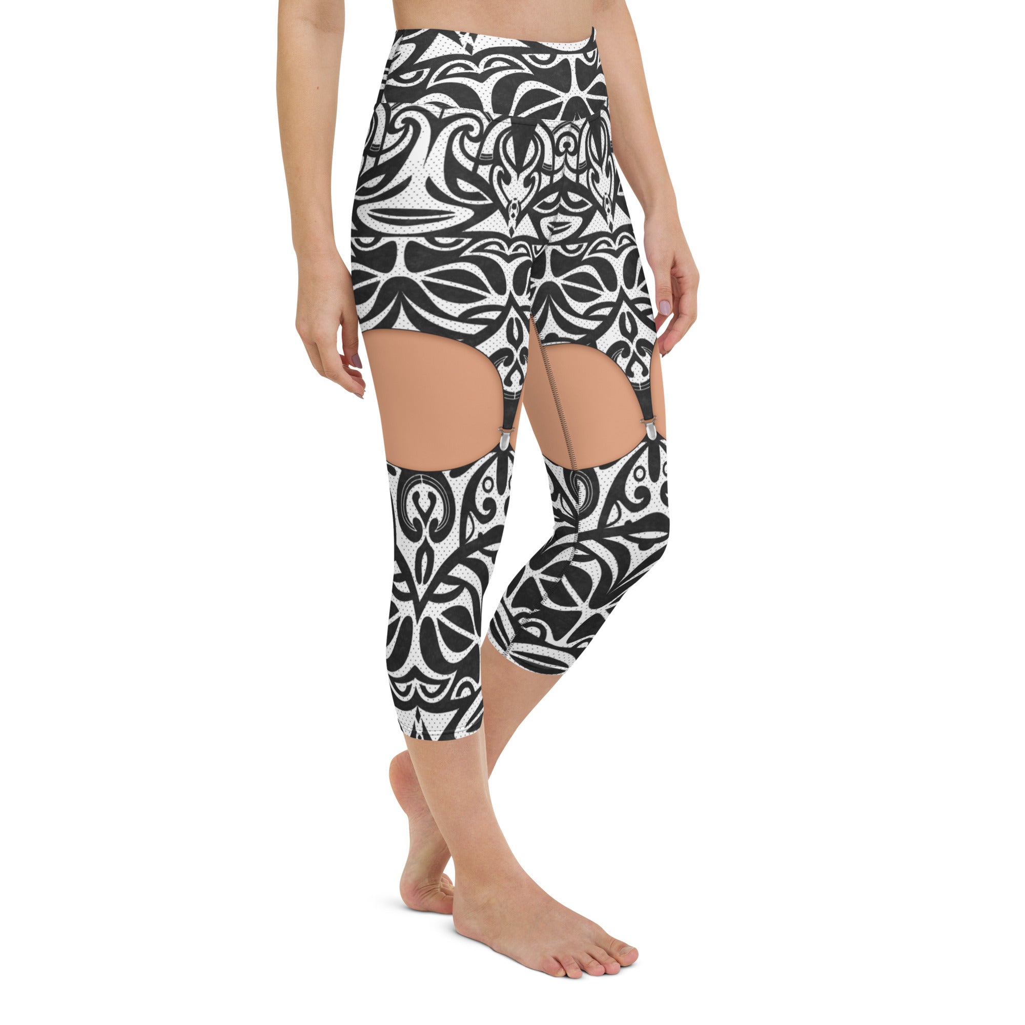 Medium Tone Cute Suspenders Yoga Capris