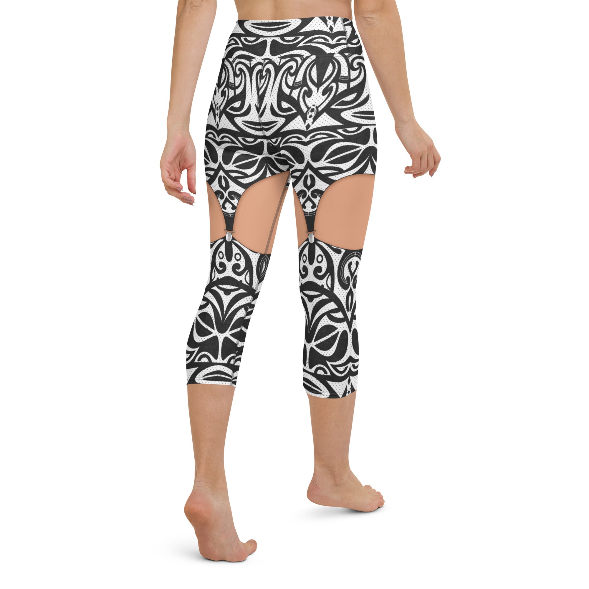 Medium Tone Cute Suspenders Yoga Capris