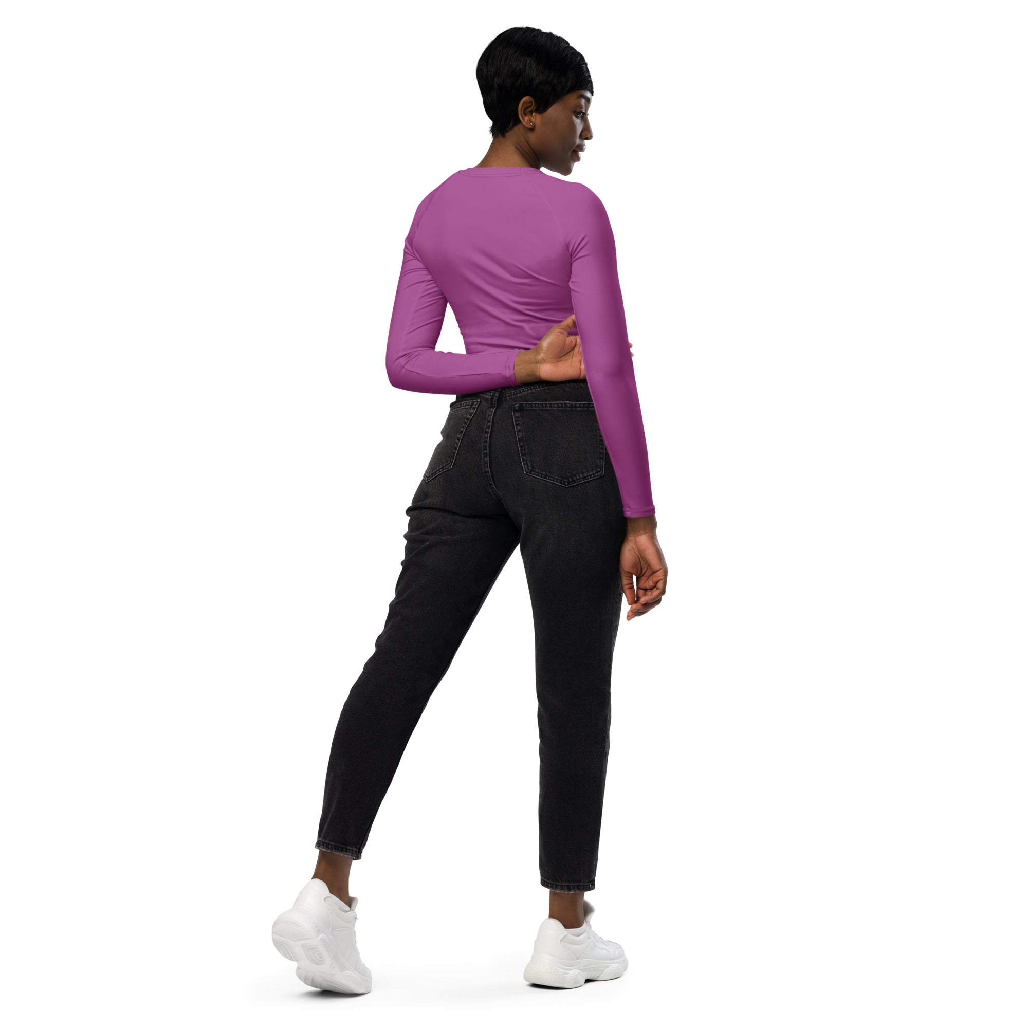 Mulberry Purple Recycled Long-sleeve Crop Top