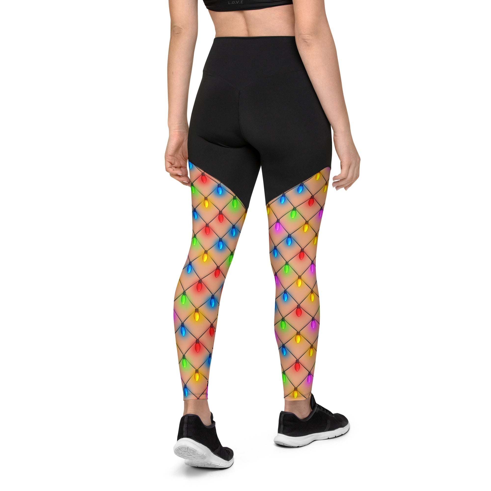 Naughty Christmas Lights Compression Leggings