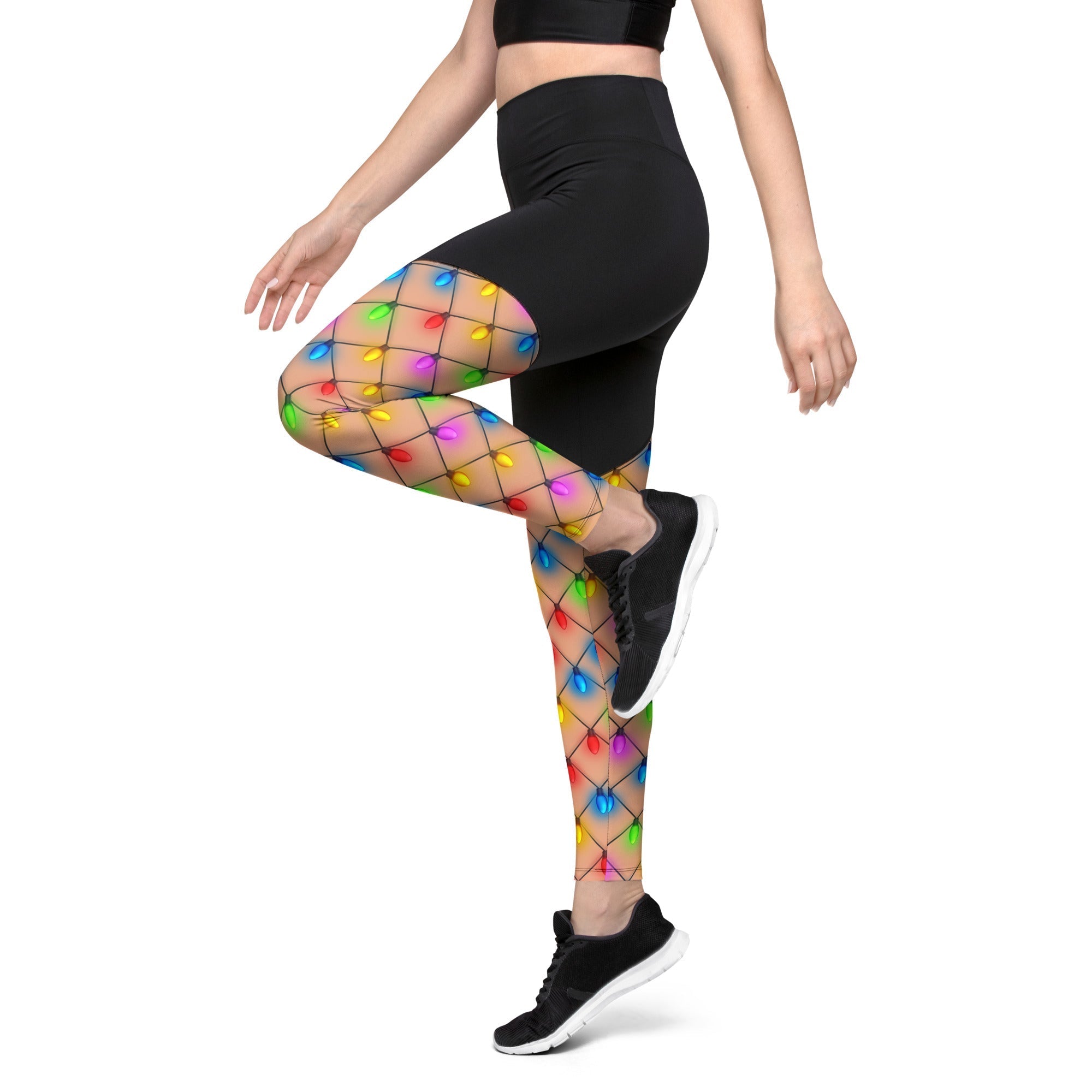 Naughty Christmas Lights Compression Leggings