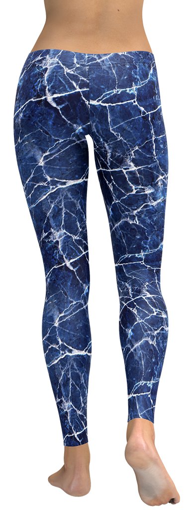 Navy Blue Marble Leggings