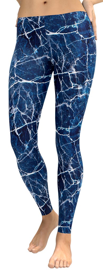 Navy Blue Marble Leggings