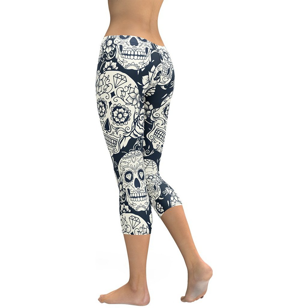 Navy Blue Skull Capris