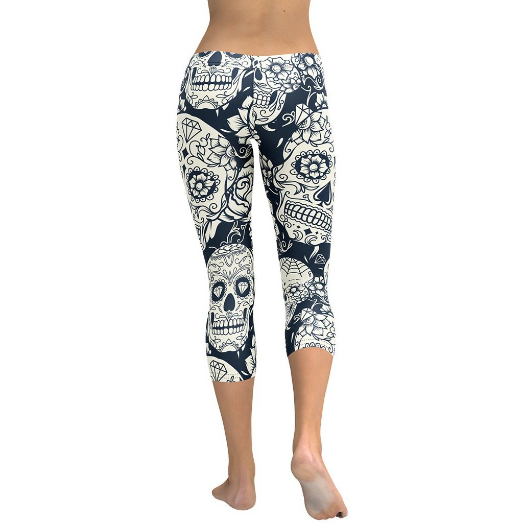 Navy Blue Skull Capris
