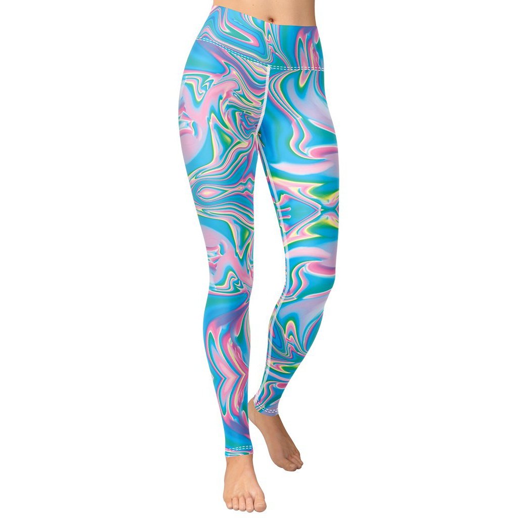 Psychedelic Leggings Women Yoga White Tights