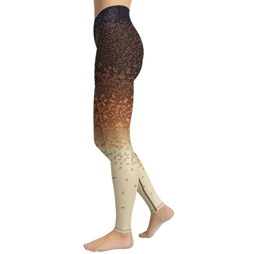 Ombre Coffee Beans Yoga Leggings - FiercePulse - Premium Workout Leggings - Yoga Pants