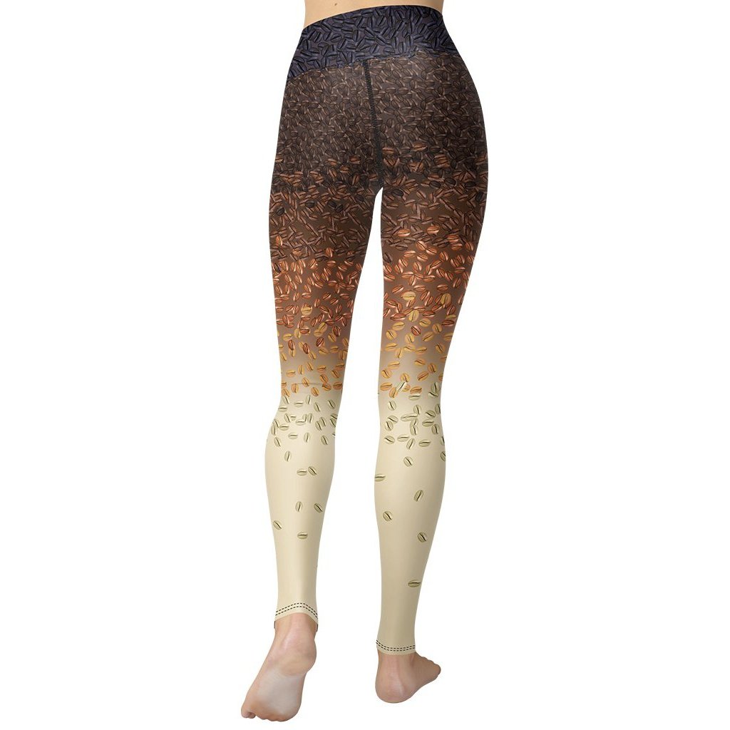 Ombre Coffee Beans Yoga Leggings - FiercePulse - Premium Workout Leggings - Yoga Pants