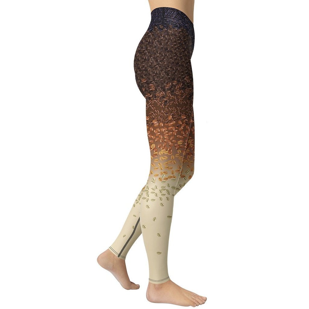 Ombre Coffee Beans Yoga Leggings - FiercePulse - Premium Workout Leggings - Yoga Pants