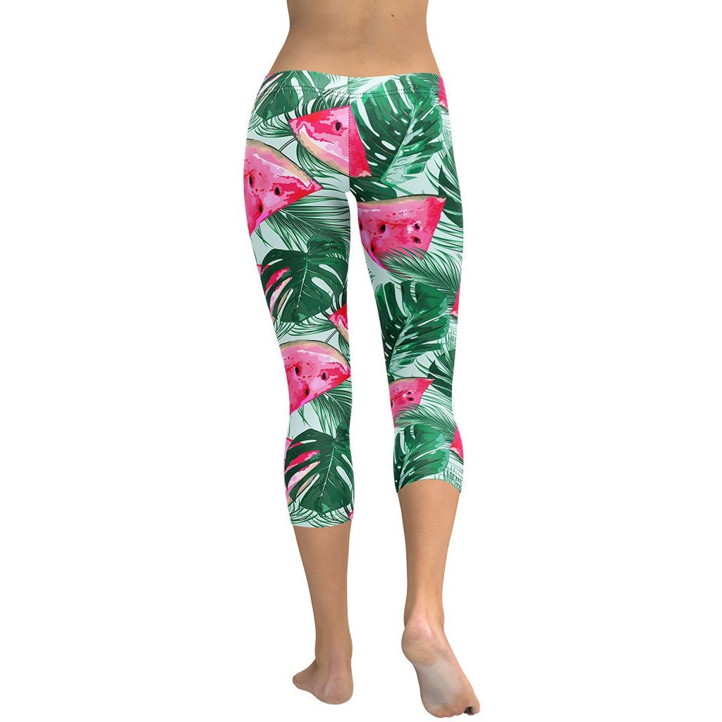 Palm Leaves & Watermelon Capris