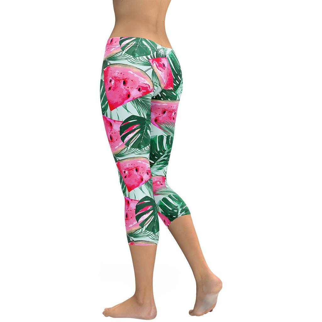 Palm Leaves & Watermelon Capris