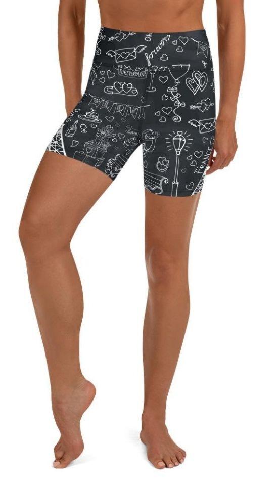 Paris Memories Yoga Shorts