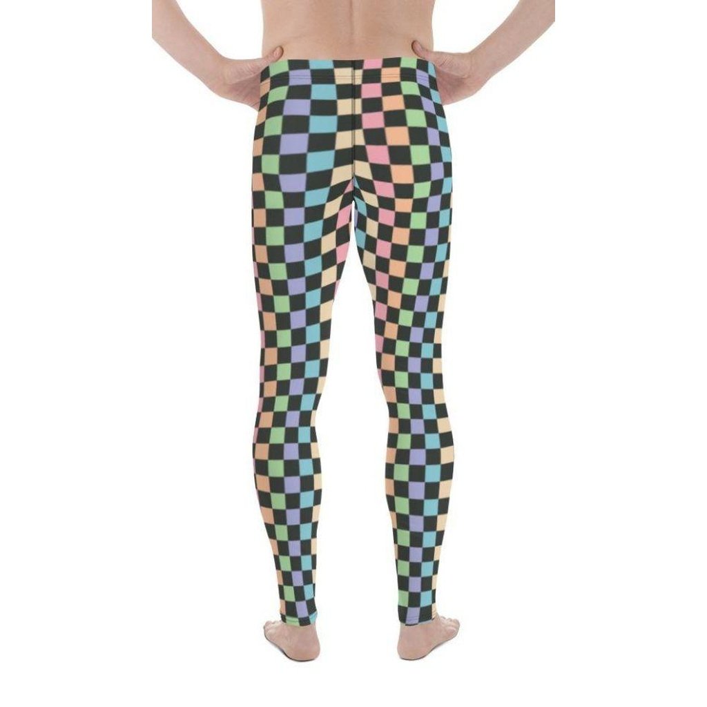 Pastel Checkerboard Men's Leggings
