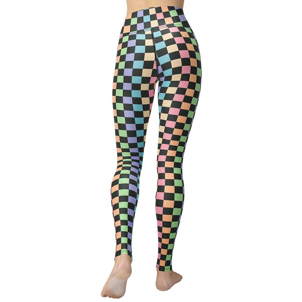 Pastel Checkerboard Yoga Leggings