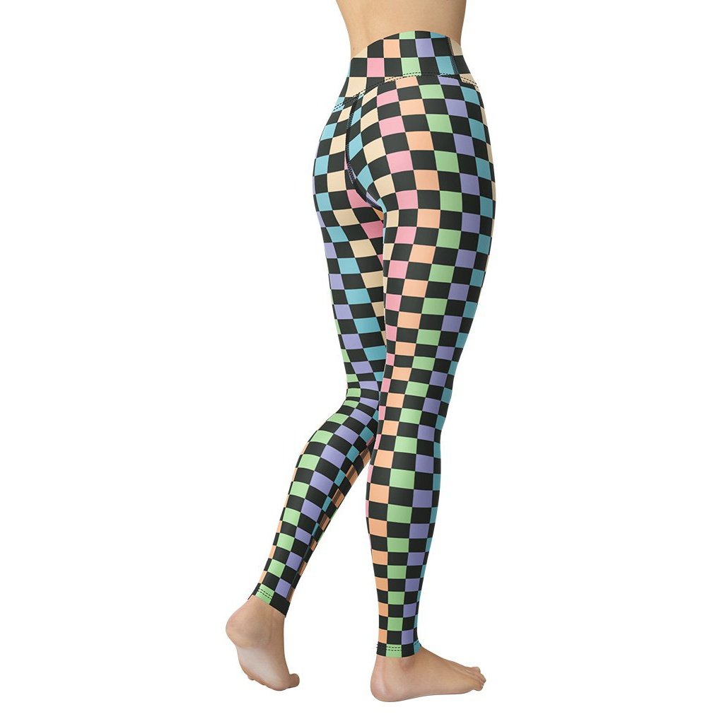 Pastel Checkerboard Yoga Leggings