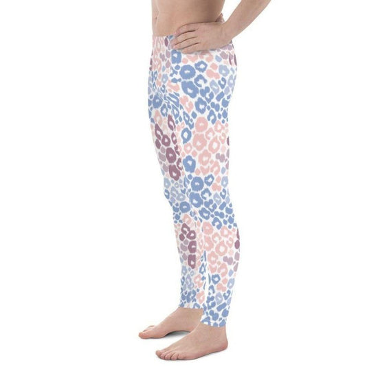 Pastel Leopard Print Men's Leggings