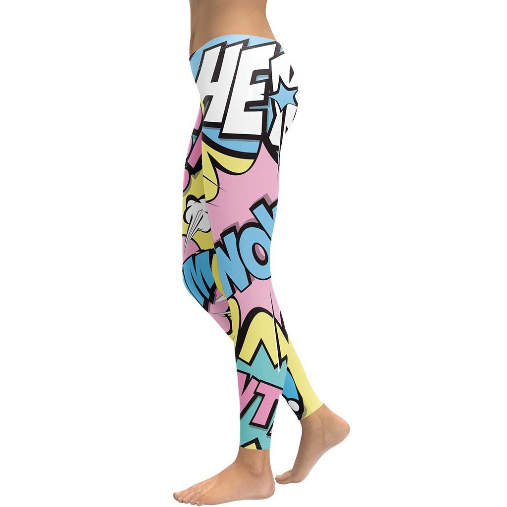 Trendy Pastel Pop Art Printed Leggings