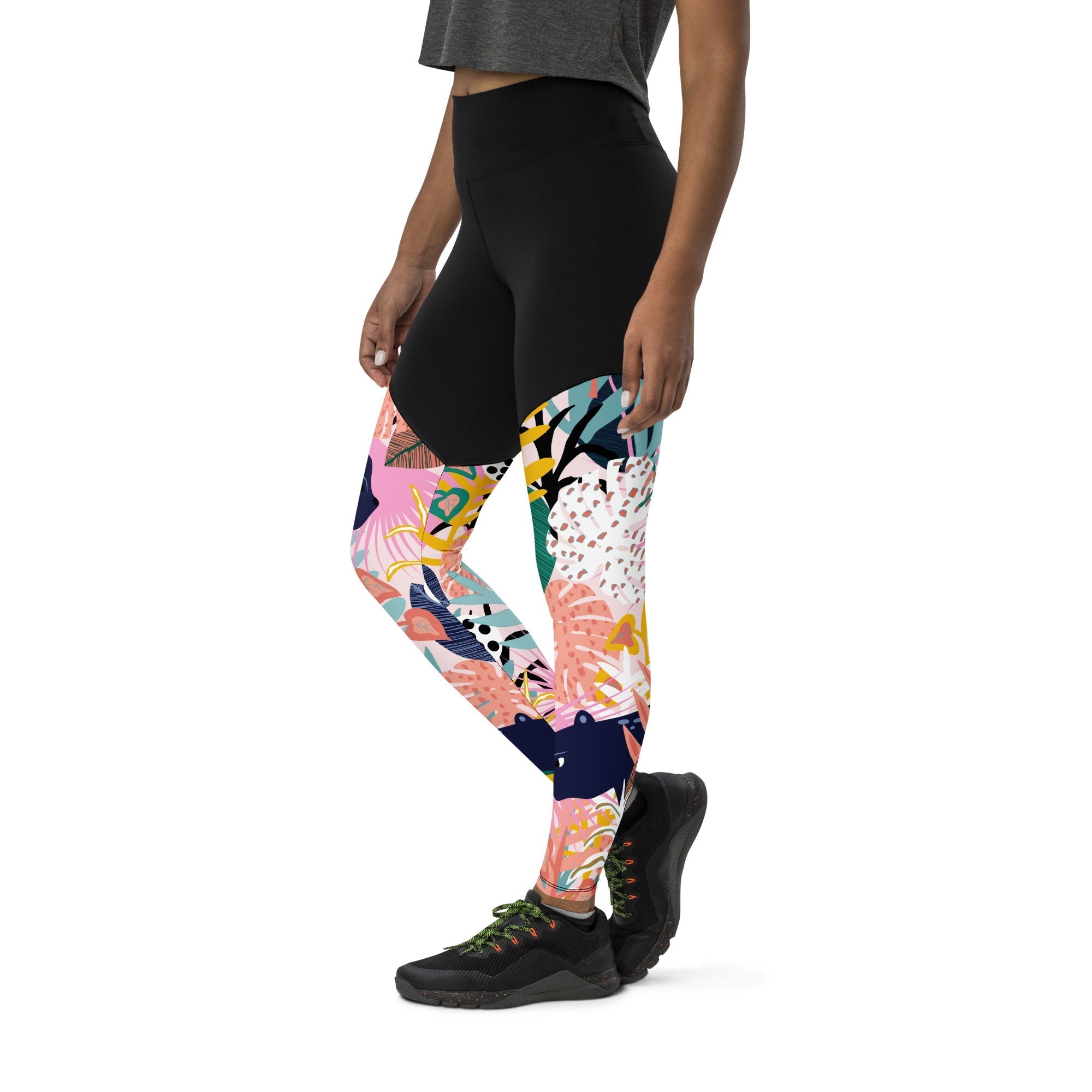 Pastel Tropical Compression Leggings