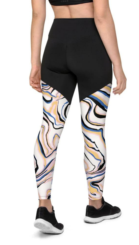 Peachy Marble Compression Leggings