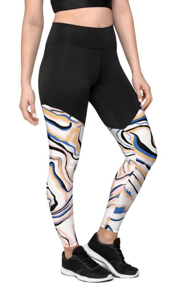 Peachy Marble Compression Leggings