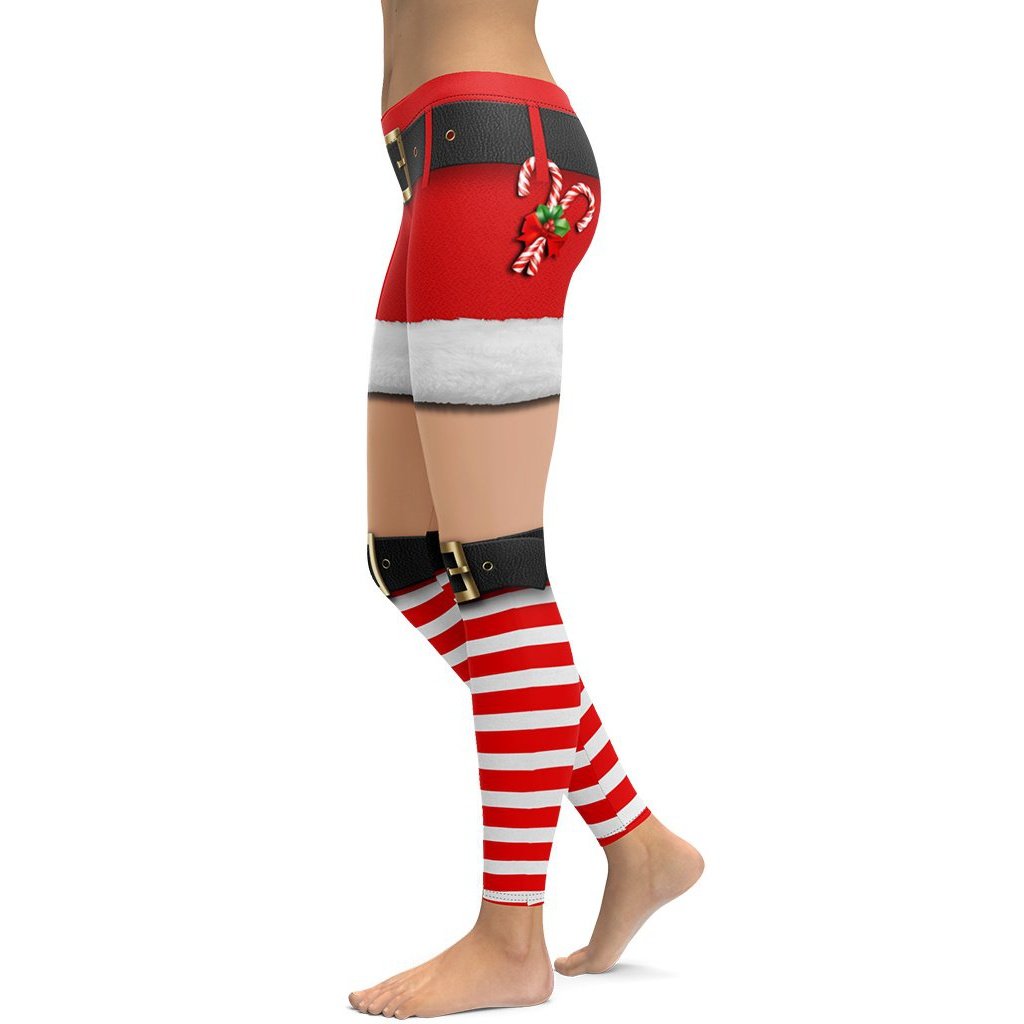 Ripped Denim Christmas Leggings: Women's Christmas Outfits