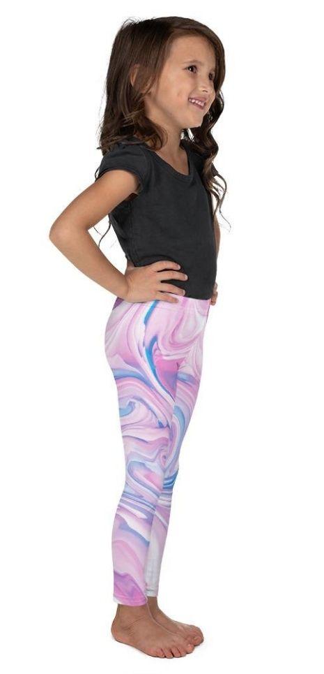 Pink & Blue Marble Kid's Leggings