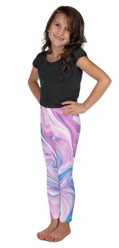 Pink & Blue Marble Kid's Leggings