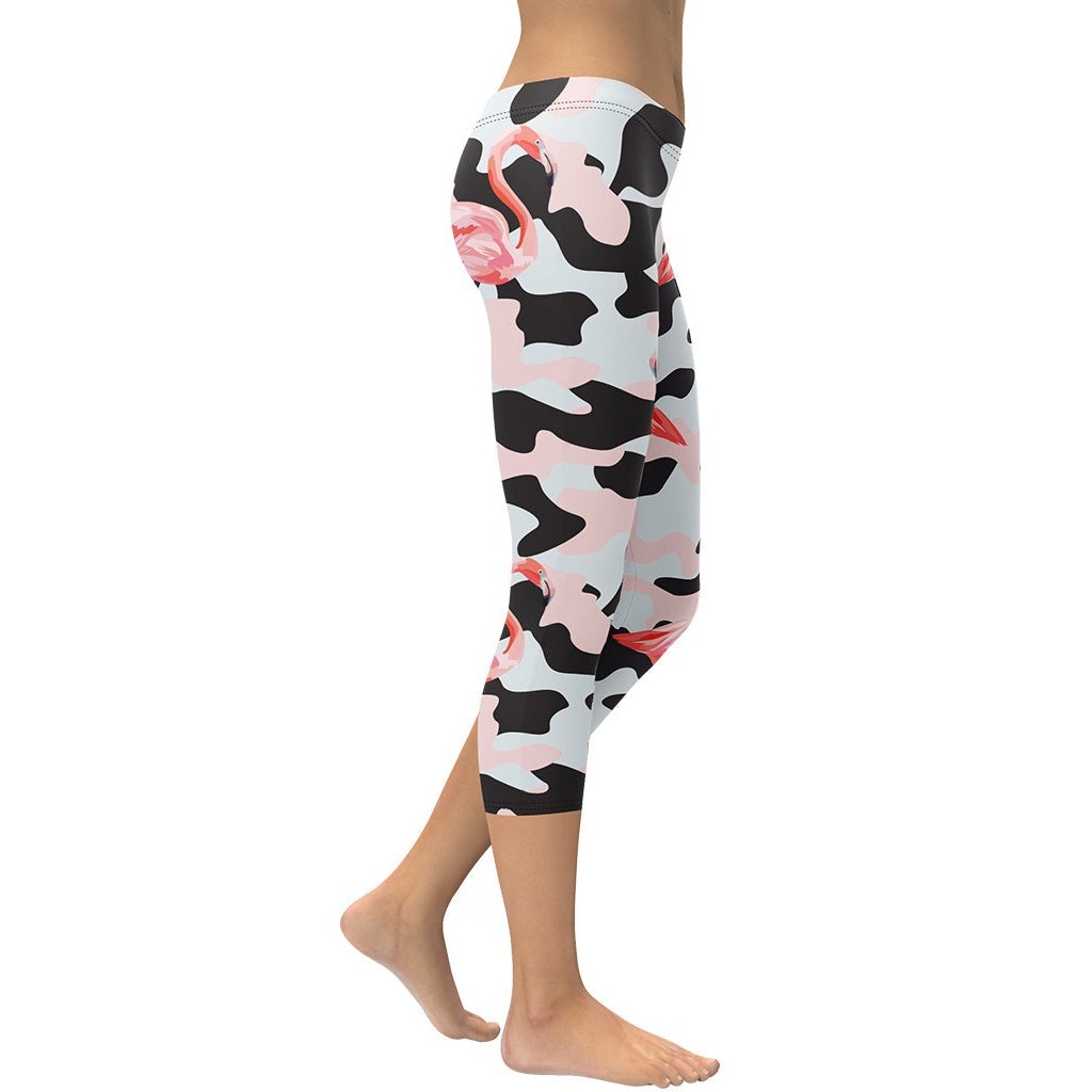 Pink Flamingo Camo Capris