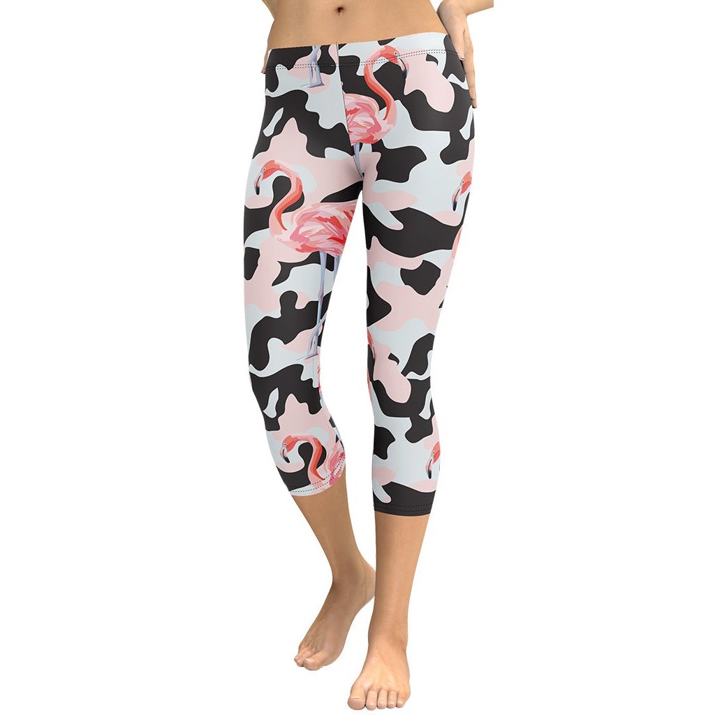Pink Flamingo Camo Capris