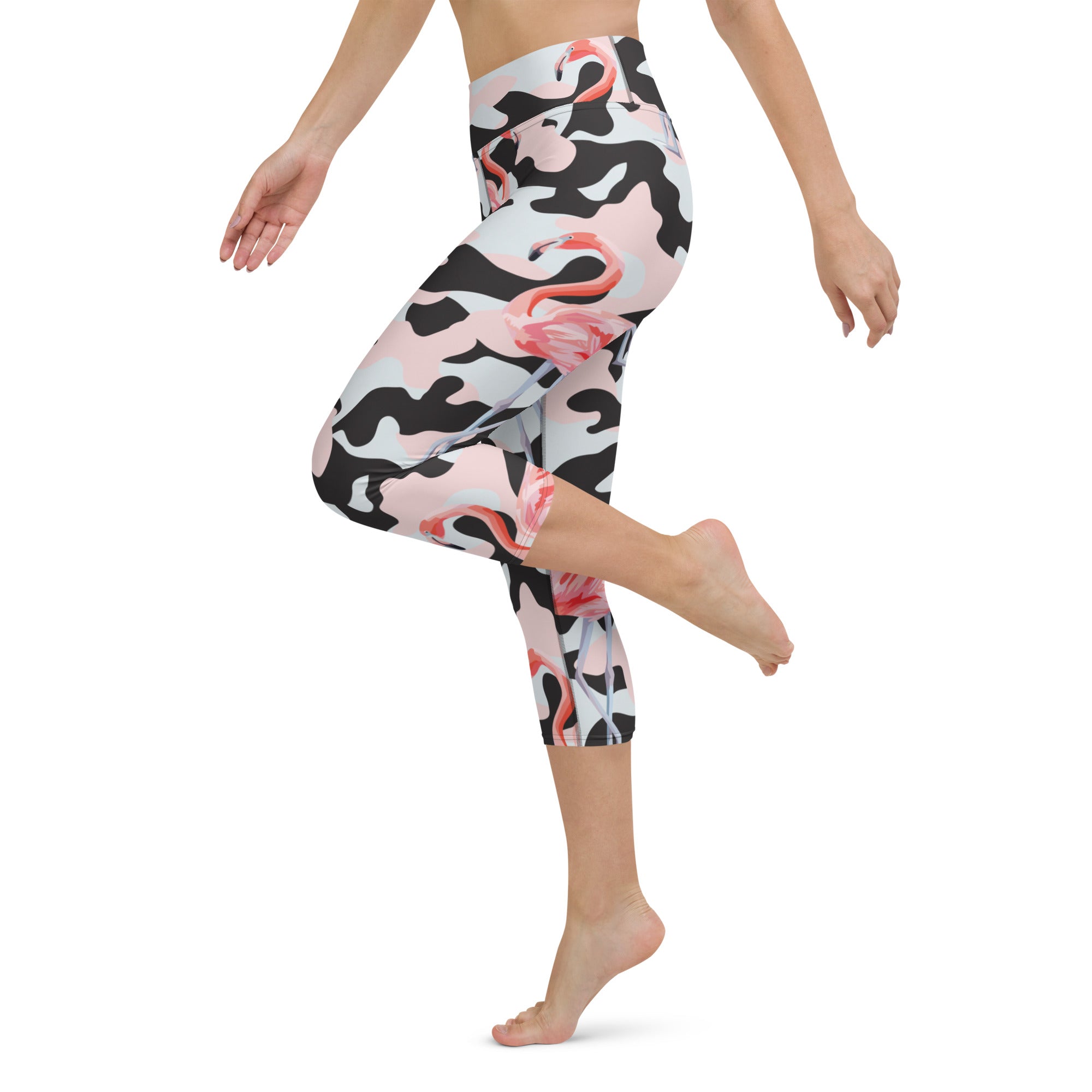 Pink Flamingo Camo Yoga Capris