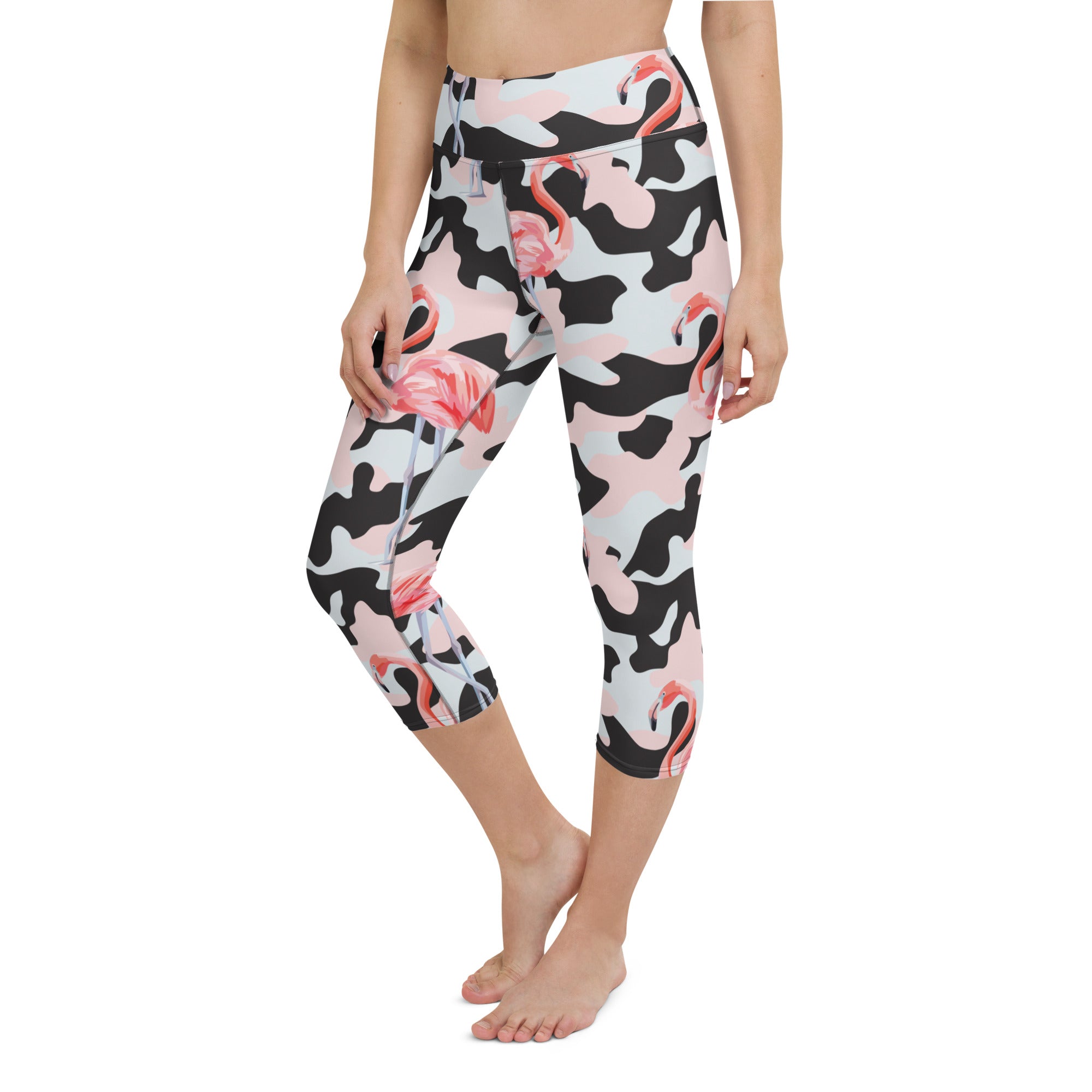 Pink Flamingo Camo Yoga Capris