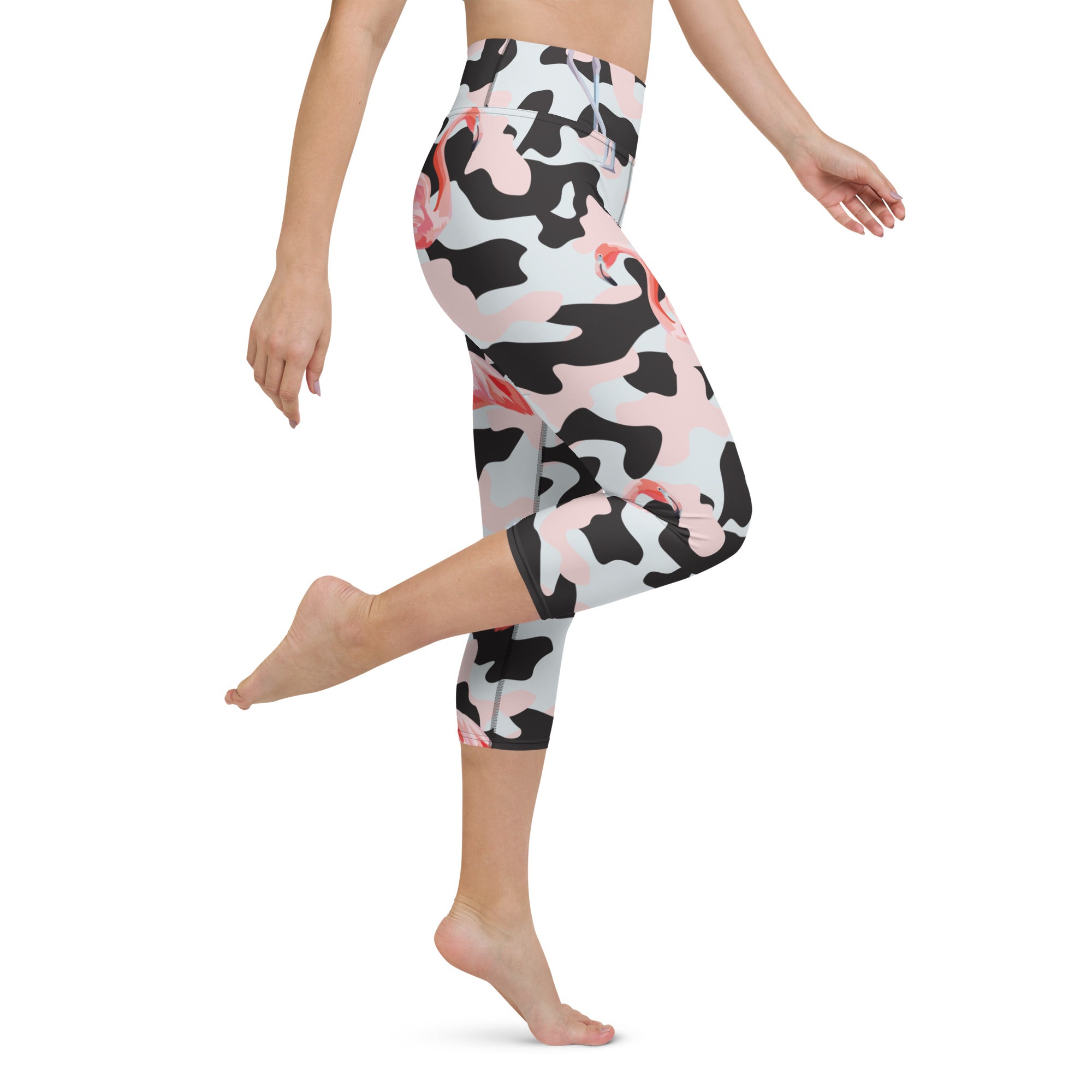 Pink Flamingo Camo Yoga Capris