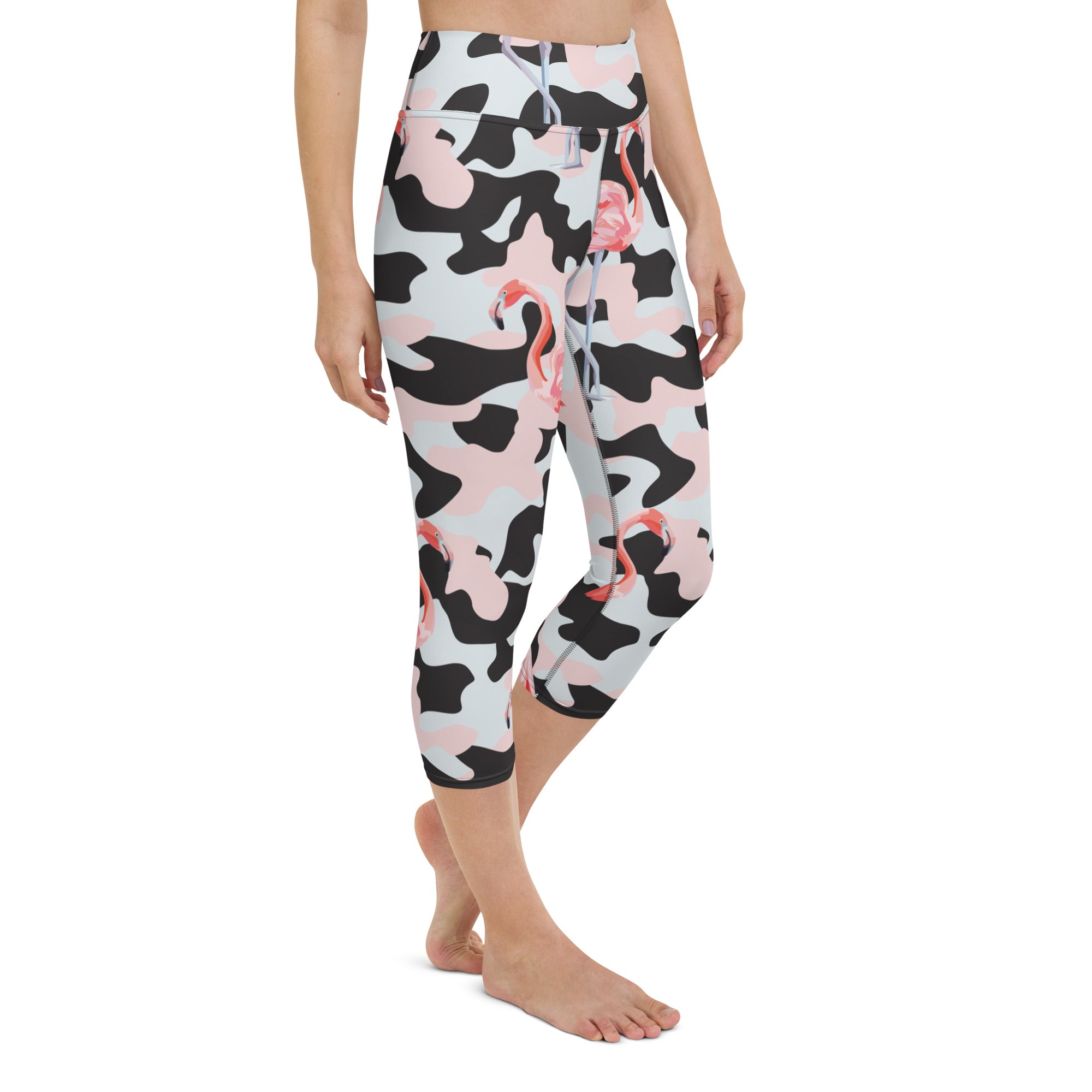 Pink Flamingo Camo Yoga Capris