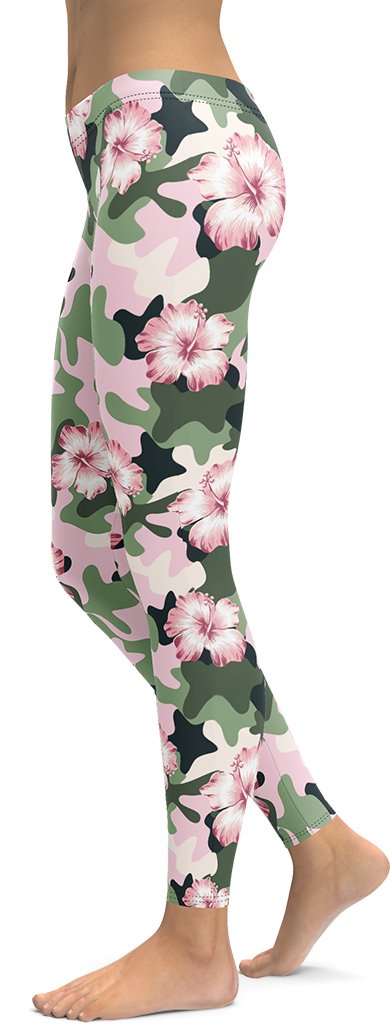 Pink Flower Camo Leggings