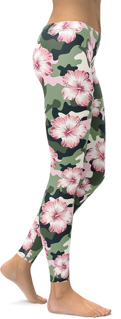 Pink Flower Camo Leggings