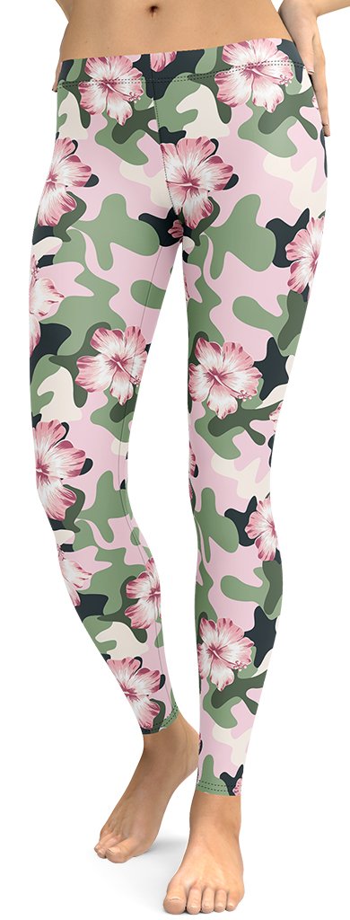 Pink Flower Camo Leggings
