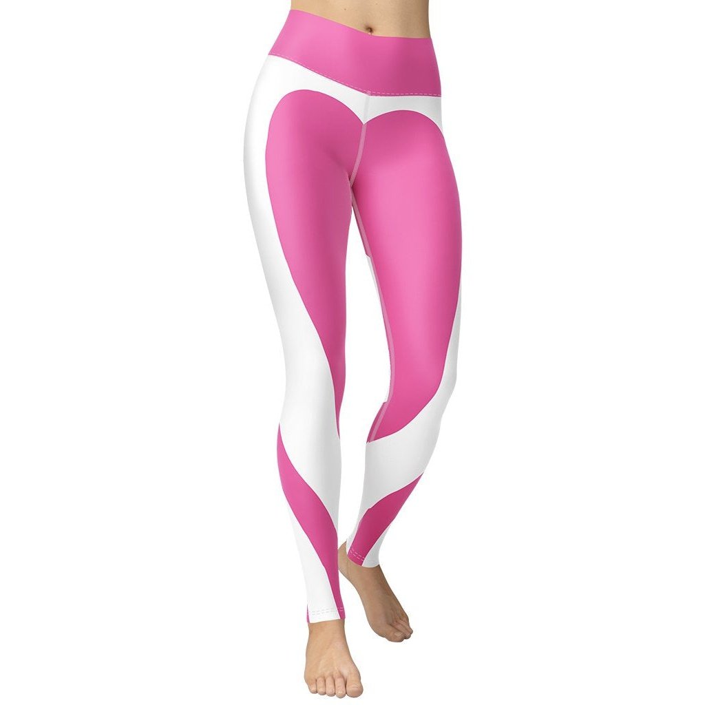 Pink Heart Shaped Yoga Leggings